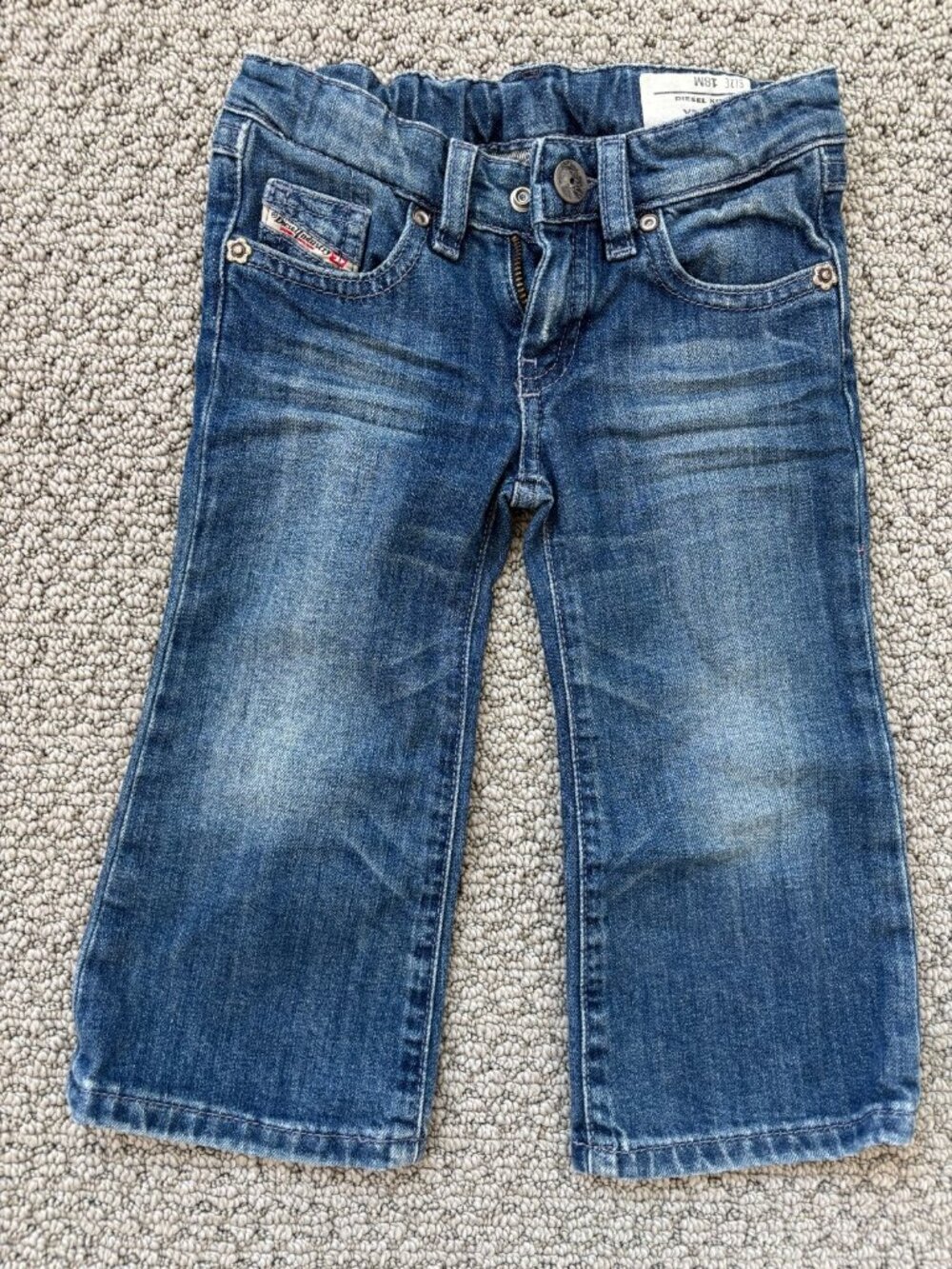 Diesel Kid YBO B Bootcut Leg Jeans Blue Denim Pants Size 18M